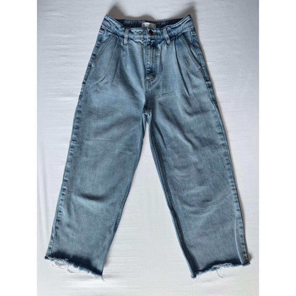 Oak + Fort Light Wash Relaxed Straight Leg Jeans | Size 24